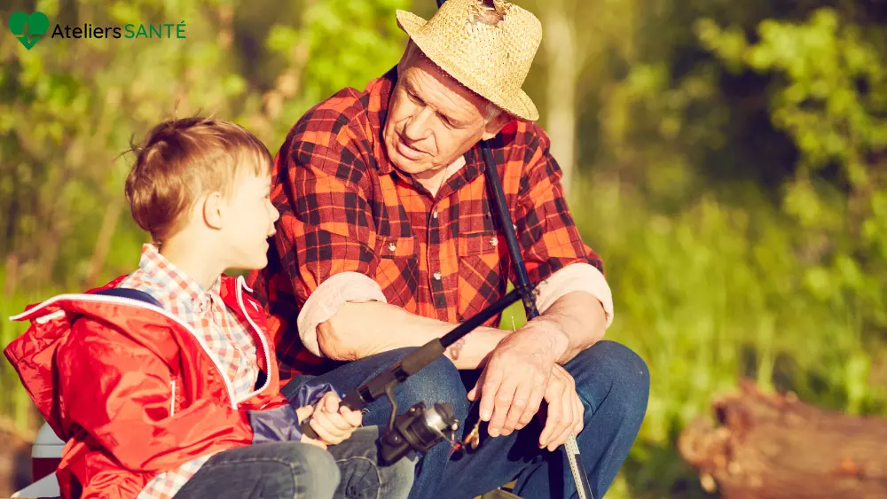 grand père et petit fils